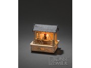 Konstsmide Wooden Silhouette Market Booth with Slate Effect Roof (Battery Operated, Warm White, LED)